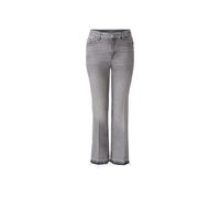 Oui - Jeans EASY KICK low rise, cropped grey denim - Gr. - 42