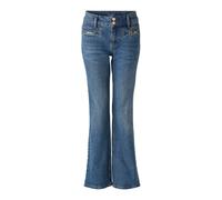 Oui - Jeans THE FLARED mid rise, long darkblue denim - Gr. - 42