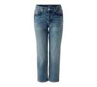 Oui - Jeans THE GIRLFRIEND Straight Fit, cropped blue - Gr. - 34