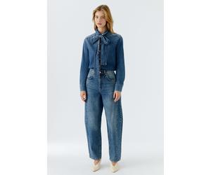 Oui - Jeanshemd darkblue denim - Gr. - 34