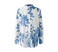 Oui - Longbluse Baumwollvoile blue white - Gr. - 38