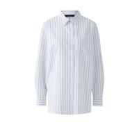 Oui - Longbluse Baumwollvoile white blue - Gr. - 44