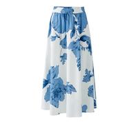 Oui - Maxirock reine Baumwolle blue white - Gr. - 38