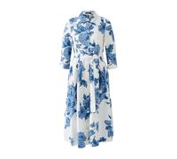 Oui - Midikleid reine Baumwolle blue white - Gr. - 44