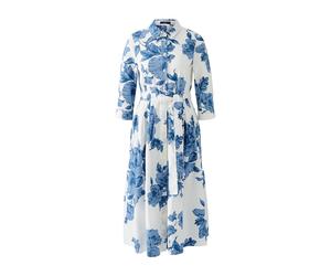 Oui - Midikleid reine Baumwolle blue white - Gr. - 44