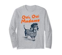 Oui Oui Madame Dackel Hund Französisches Barett Langarmshirt