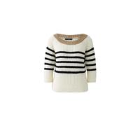 Oui - Pullover Bändchengarn white black - Gr. - 42
