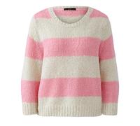 Oui Strickpullover mit gerippten Abschlüssen in Hellrosa, Größe 46