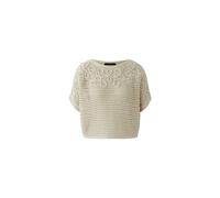 Ouí Strickpullover mit U-Boot-Ausschnitt, 1/2-Arm, Ecru, Größe 38