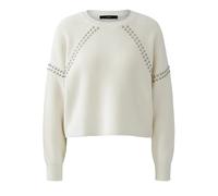 Oui Strickpullover mit Nieten in Offwhite, Größe 46