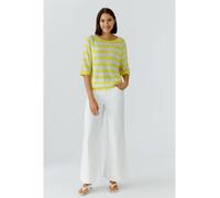 Oui - Leinen Pullover yellow green - Gr. - 40