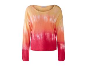 Oui - Pullover in Leinen-Baumwoll-Mischung red yellow - Gr. - 40