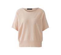Oui Strickpullover mit U-Boot-Ausschnitt und Brusttasche in Rose, Größe 38