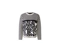 Oui - Pullover Viskosemischung white black - Gr. - 42