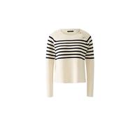Oui - Pullover Viskosemischung white blue - Gr. - 42