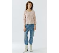 Ouí Pullover Damen lässig geschnitten gestreift Weiß/Rot Größe 38