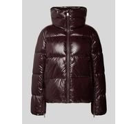 Oui Regular Fit Steppjacke mit gefüttertem Stehkragen in Dunkelbraun, Größe 42