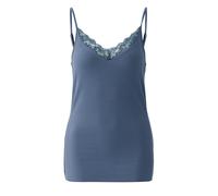 Oui - Spagettitop mit Spitze blau - Gr. - 42