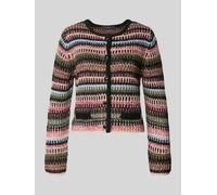 Oui Strickjacke mit Rundhalsausschnitt in Rosa, Größe 44