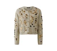 Oui - Strickjacke offwhite camel - Gr. - 40