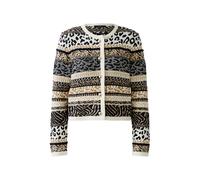 Oui - Strickjacke reine Baumwolle offwhite black - Gr. - 36