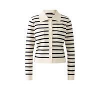 Oui - Strickjacke Viskosemischung white blue - Gr. - 46