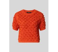 Oui Strickpullover mit Rundhalsausschnitt und 1/2-Arm in Rot, Größe 40