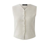 Oui Slim Fit Strickweste aus Woll-Mix in Beige Melange, Größe 40