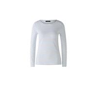 Oui - SUMIKO Langarmshirt white blue - Gr. - 36