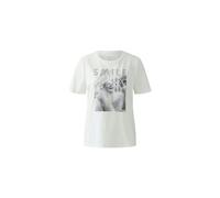 Oui - T-Shirt - Größe 42 DAMEN - weiß