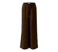 Oui - Weit geschnittene Marlenehose mit elastischem Bund braun - Gr. - 38