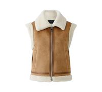 Oui - Weste im Lammfell Look braun - Gr. - 34