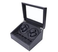 OUKANING 4+6 Automatik Uhrenbeweger Holz+Pu Automatikuhren Box, Mit Netzkabel, Geräuscharm, Große Kapazität, Unisex, Geschenk (Typ B)