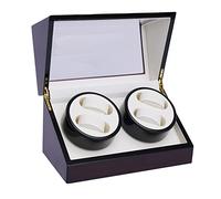 OUKANING Automatische Uhrenbeweger Box Für 4+0/4+6 Uhren, Lackbackverfahren, Automatik Uhrenbox, Mittelfaserplatte, Mit Leisem Motor, Display Box Geschenk (4+0: Typ B)