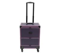 OUKANING Professioneller Kosmetikkoffer Mit Rollen, Große Kapazität mit 7 Fächern und Spiegel, Make-up Koffer, 50kg Tragkraft, wasserdicht, Schminkkoffer Trolley für Visagisten/Friseure (Lila)