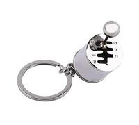 Oumefar Shifter Keychain Auto Shift Keychain Stick Schlüsselring Getriebe Schlüsselring Handys Geschenk(Silver)