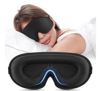 Oumida 3D Schlafmaske für Seitenschläfer, Verstellbares Gummiband, lichtblockierend und Atmungsaktiv, Augenmaske für Männer Frauen, für Reisen, Büro, Yoga (Schwarz)