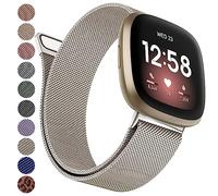 Oumida Armband für Fitbit Versa 3 Armband/Fitbit Versa 4 Armband/Fitbit Sense Armband/Sense 2 Armband für Damen Herren, Edelstahl Metall Ersatzarmband mit Starker Magnet