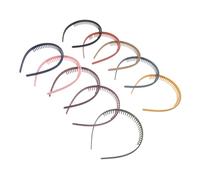 OUNONA 10stücke Stirnband Zum Gesichtwaschen Rutschfeste Stirnband Für Damen Und Mädchen Kunststoff-haarband Mit Zähnen Für Verschiedene Anlässe