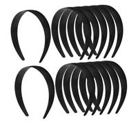 OUNONA 12 Stück Selbstgemacht Haarreifen für Damen 3cm Breit Schwarzes Stirnband Material Haarbänder Haarzubehör Kopfbedeckung Passend für Verschiedene Kopfgrößen