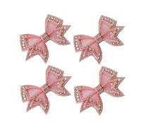 OUNONA 2 Paar Bowknot Schuhclips Netzgarn mit Strass Abnehmbare Schleifen Schuhdekorationen für Damen Glänzende Schuhschmuck Buckles für Party Hochzeit Alltag