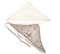 OUNONA 2 Stück Gehäkelte Bandana Stirnbänder für Damen Dreieckshaartücher In Beige und Khaki Modische Handgefertigte Haarschals für Alltag und Fotoshootings