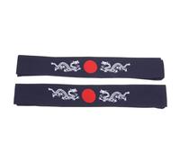 OUNONA 2 Stück-pack Japanische Stirnbänder aus Baumwolle Bushido Karate Trainings Stirnband Rutschfest Atmungsaktiv Herren Sport Haarband für Yoga Laufen Kochen