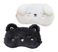 OUNONA 2stücke Plüsch Augenmaske Schlafmaske Tier Augenmasken Lichtdichte Schlafmaske Tragbare Eye Shades Augenschutzabdeckung Dekorative Augenabdeckung