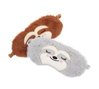 OUNONA 2stücke Plüsch-schlafmaske mit Tier-design Flauschige Verdunkelungs-augenmaske Weiche Augenabdeckung für Reisen und Zuhause Verstellbares Gummiband Lichtundurchlässig für Frauen