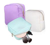 OUNONA 3 Stück Teiliges wasserdichte Nylon Kosmetiktaschen mit Reißverschluss Kompakt Leicht Farblich Sortiert für Damen Reise und Alltag Vielseitiger Make Up Organizer und Perioden