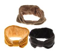 OUNONA 3stücke Damen Winter Stirnbänder Ohrenwärmer Gestrickt Warme Stirnbänder für Kaltes Wetter Laufen Ski Reisen Ohrenschützer Tücher für Damen