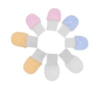 OUNONA 4 Paar Neugeborenen Fäustlinge aus Baumwolle Kratzfeste Babyschutzhandschuhe Eng Anliegend für Jungen Mädchen 0-6 Monate Schützende Handschuhe für Sicheren Schlaf und Hautpflege