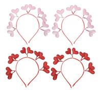 OUNONA 4 Stück Glitter Herz Stirnband aus Sicheren Materialien Leichtes Valentinstag Party Haar Accessoire für Mädchen und Frauen Dekoratives Herz Stirnband für Fest und Alltag