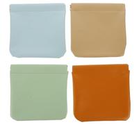 OUNONA 4 Stück Kleiner Leder Kosmetiktaschen Für Damen Tragbar Lippenstiftetui Ohne Reißverschluss Kompakt Leicht Für Alltag Outdoor Travel